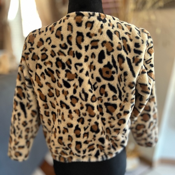 Woman’s Cropped Jacket S Calvin Klein Cardigan Shrug Leopard Top Sweater Coat - Picture 5 of 11